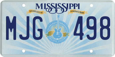 MS license plate MJG498