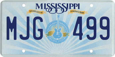 MS license plate MJG499