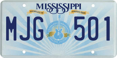 MS license plate MJG501