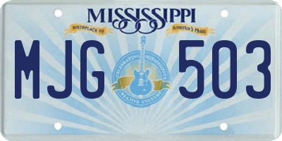 MS license plate MJG503
