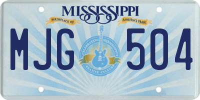 MS license plate MJG504