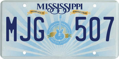 MS license plate MJG507