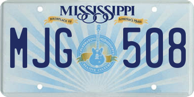 MS license plate MJG508