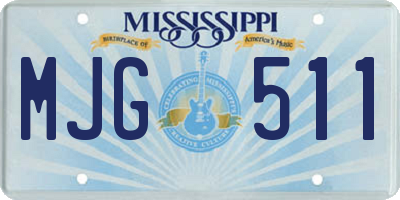 MS license plate MJG511