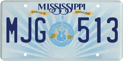 MS license plate MJG513