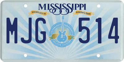 MS license plate MJG514
