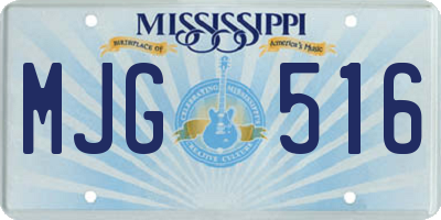 MS license plate MJG516