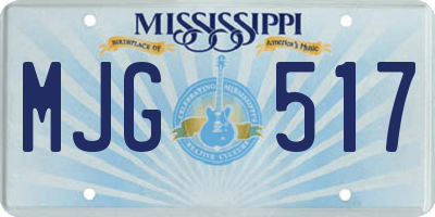 MS license plate MJG517