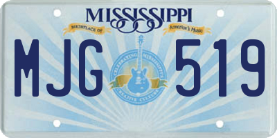 MS license plate MJG519