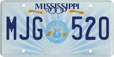 MS license plate MJG520