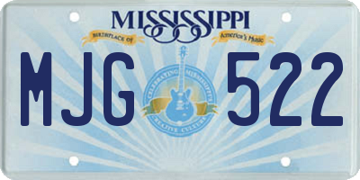 MS license plate MJG522