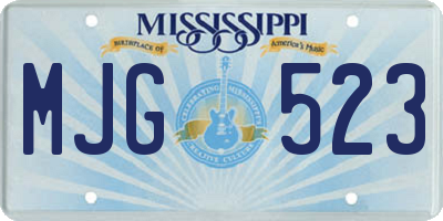 MS license plate MJG523