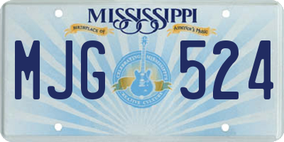 MS license plate MJG524