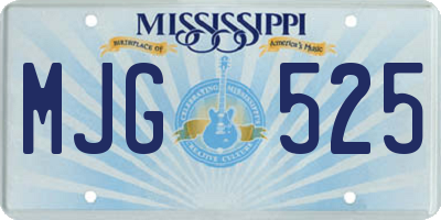 MS license plate MJG525