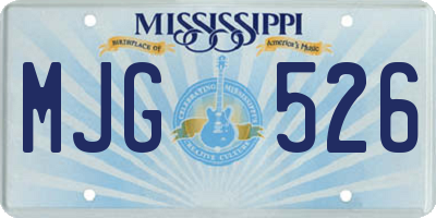 MS license plate MJG526