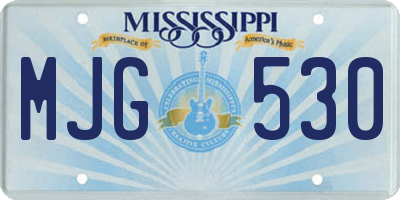 MS license plate MJG530