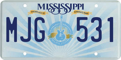 MS license plate MJG531