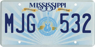 MS license plate MJG532