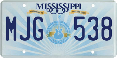 MS license plate MJG538