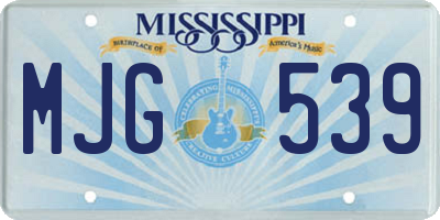 MS license plate MJG539