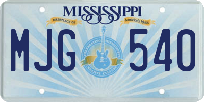 MS license plate MJG540