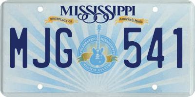 MS license plate MJG541