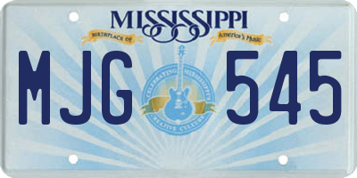 MS license plate MJG545