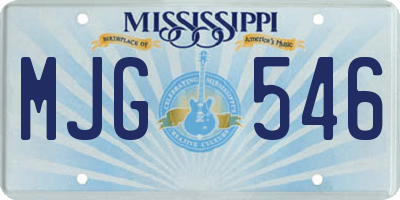 MS license plate MJG546