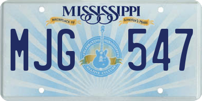 MS license plate MJG547