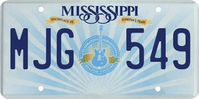MS license plate MJG549