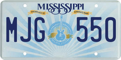 MS license plate MJG550