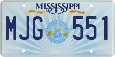 MS license plate MJG551