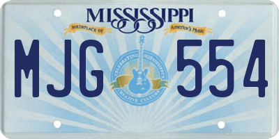 MS license plate MJG554