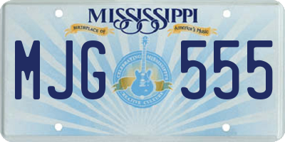 MS license plate MJG555