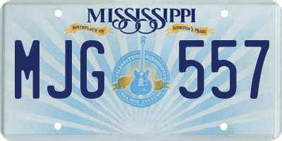 MS license plate MJG557