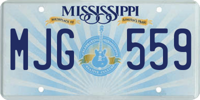 MS license plate MJG559