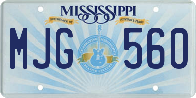 MS license plate MJG560