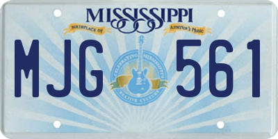 MS license plate MJG561