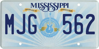 MS license plate MJG562