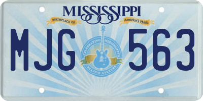 MS license plate MJG563