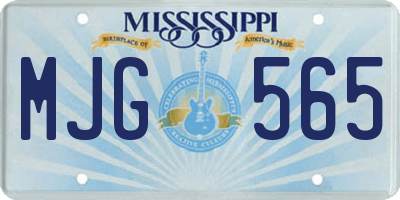 MS license plate MJG565