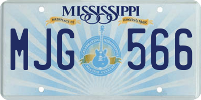 MS license plate MJG566