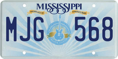 MS license plate MJG568