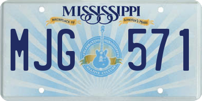 MS license plate MJG571
