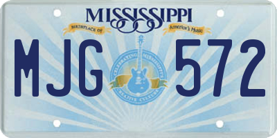 MS license plate MJG572