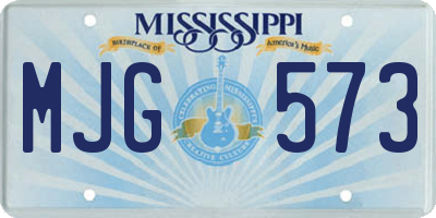 MS license plate MJG573