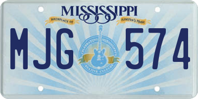 MS license plate MJG574