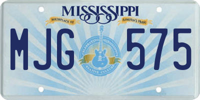 MS license plate MJG575