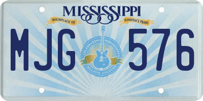 MS license plate MJG576