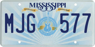 MS license plate MJG577